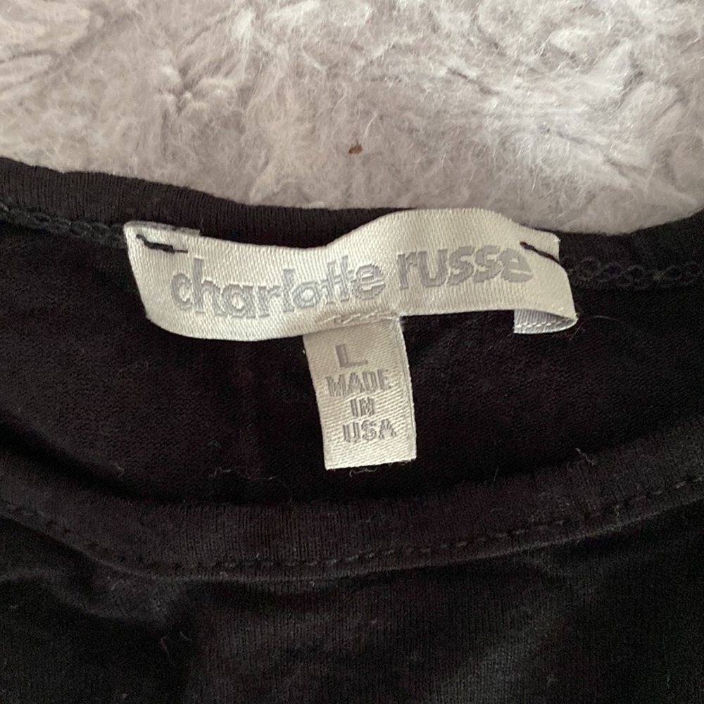 Charlotte Russe distressed american flag crop top - Picture 2 of 2